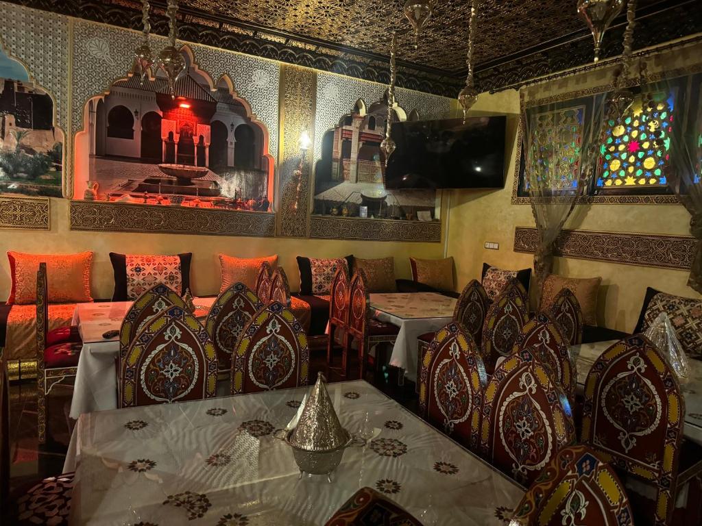 Posezení v ubytování Riad Mogador