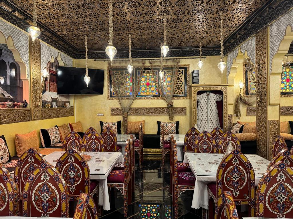 Posezení v ubytování Riad Mogador