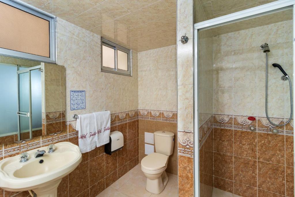 Koupelna v ubytování Hotel Zulita