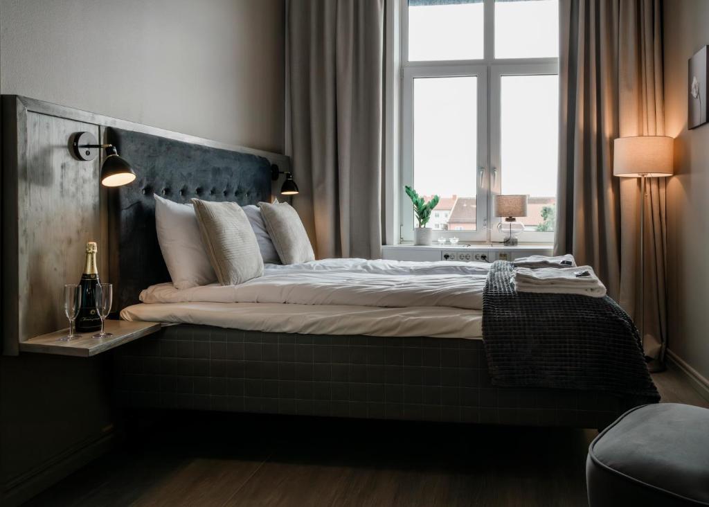Postel nebo postele na pokoji v ubytování My Hostel Lidköping