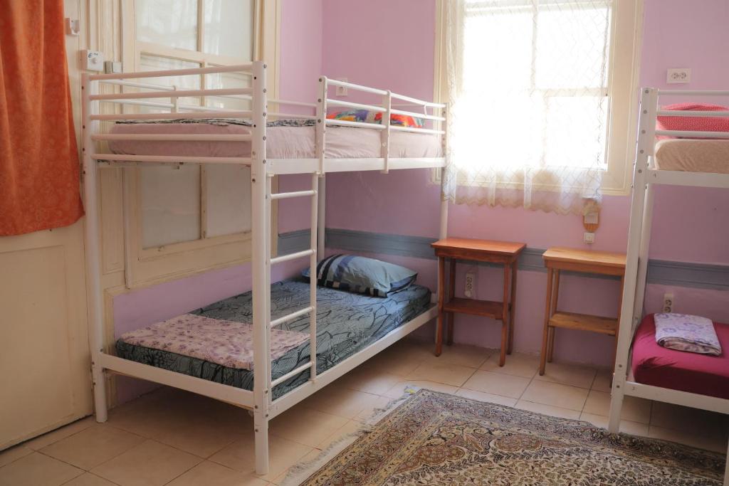 Postel nebo postele na pokoji v ubytování Lotus Garden Hostel Izmir
