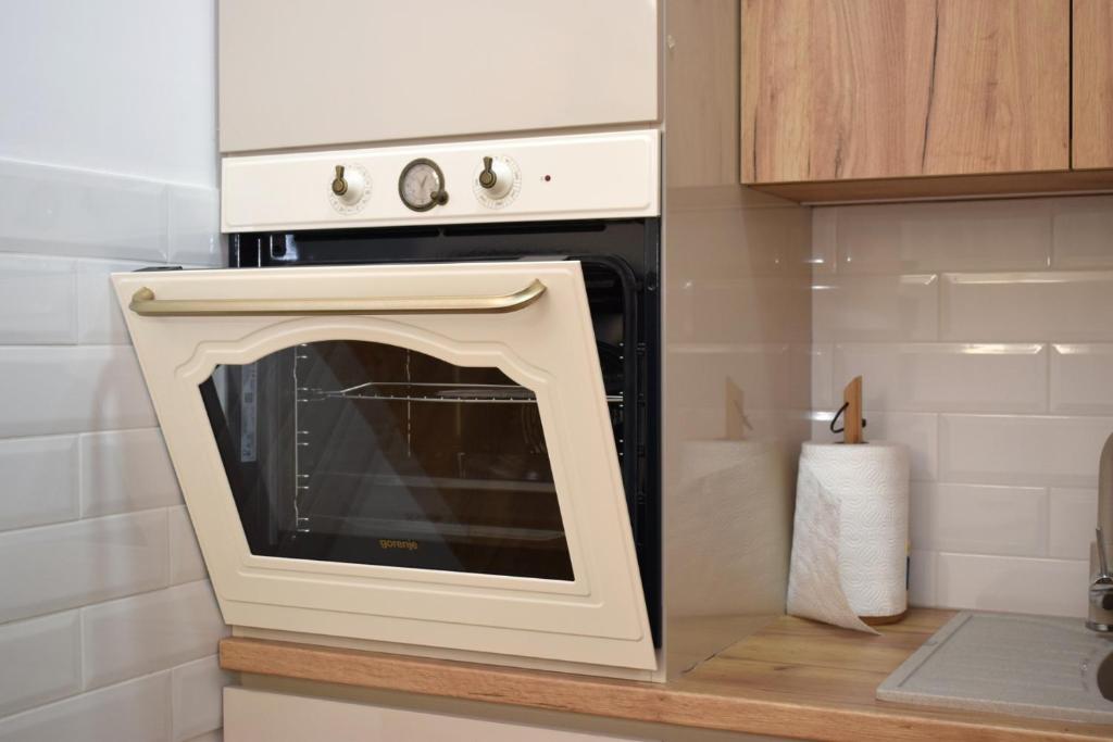 Kuchyň nebo kuchyňský kout v ubytování Apartman Raj