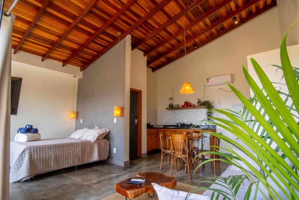 Postel nebo postele na pokoji v ubytování Lofts Lobo Guará