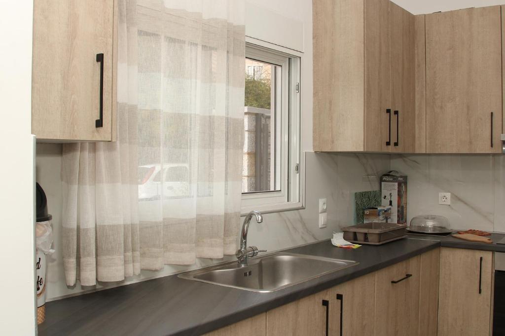 Kuchyň nebo kuchyňský kout v ubytování Vagelis Nemea apartments