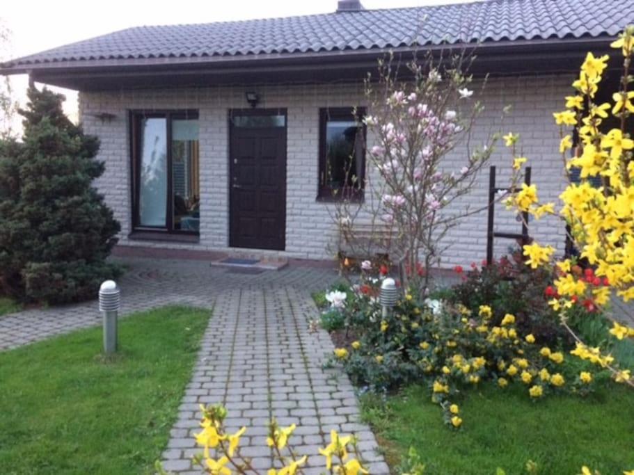 Zahrada ubytování Cottage with fireplace and sauna