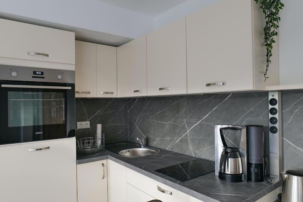Kuchyň nebo kuchyňský kout v ubytování Wunderschöne Ferienwohnung mit Balkon in Aue