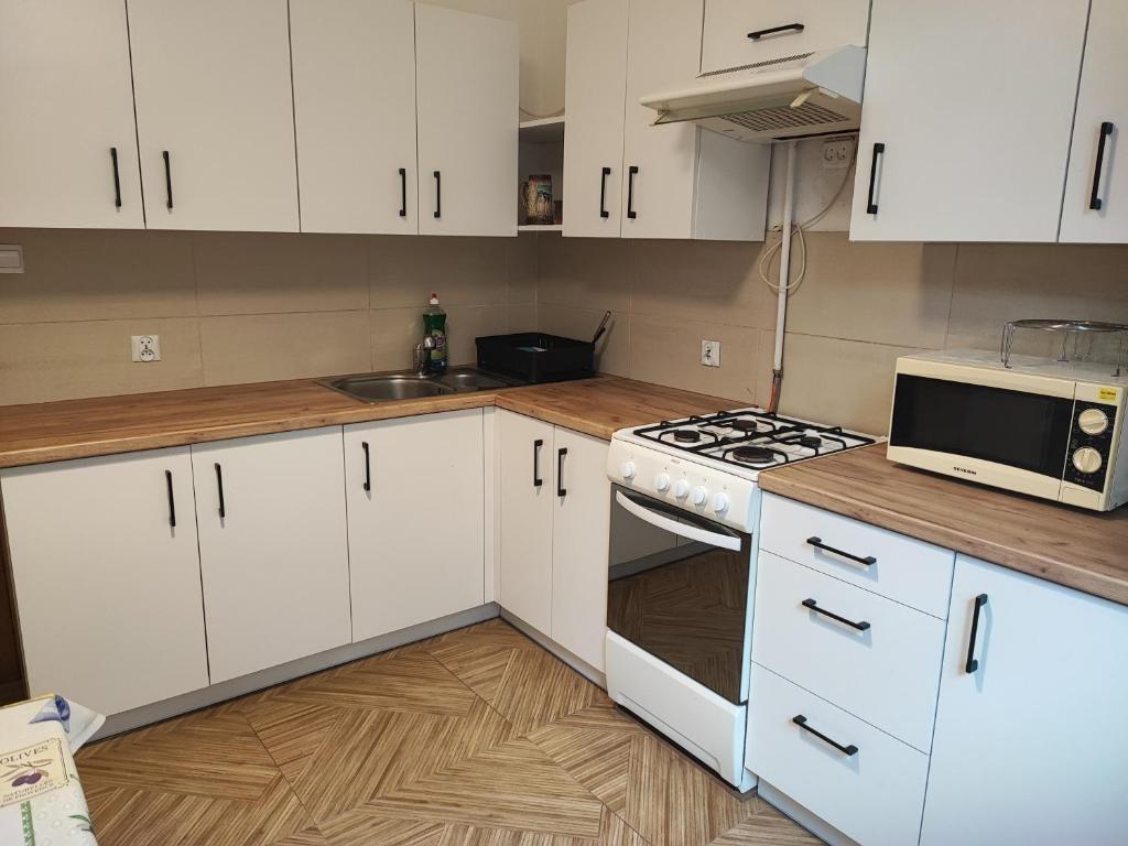 Η κουζίνα ή μικρή κουζίνα στο Apartament Poniatowskiego 4