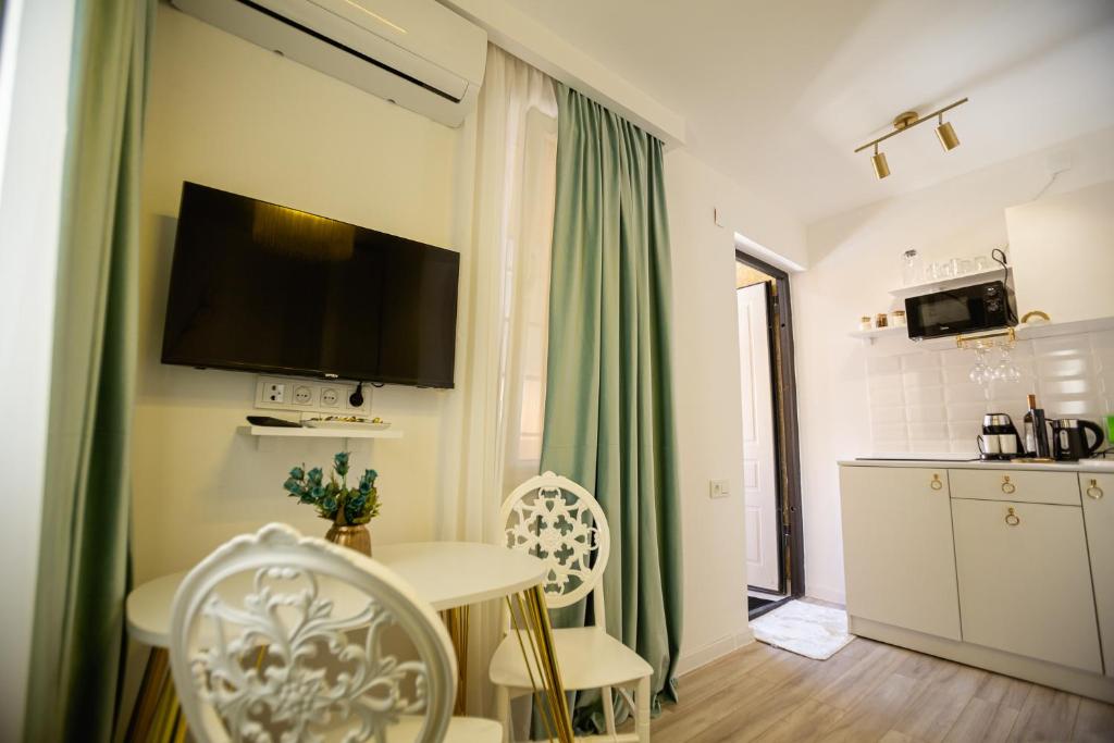 Kuchyň nebo kuchyňský kout v ubytování Golden Palace