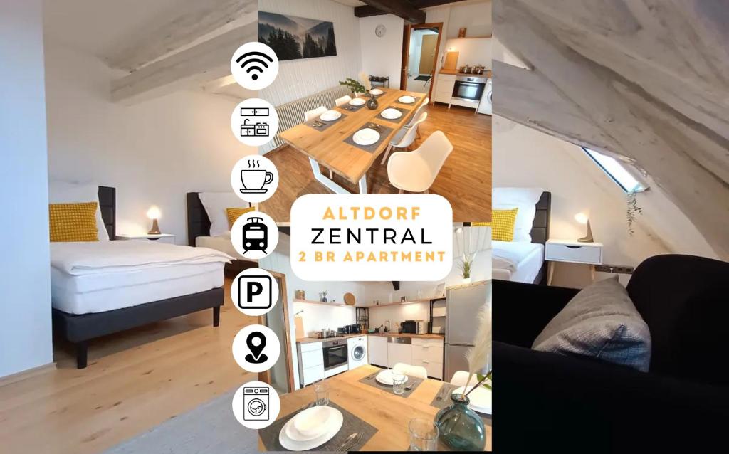 Postel nebo postele na pokoji v ubytování Altdorf zentral, Stadtnähe NBG • Toplage 96qm 3Zi