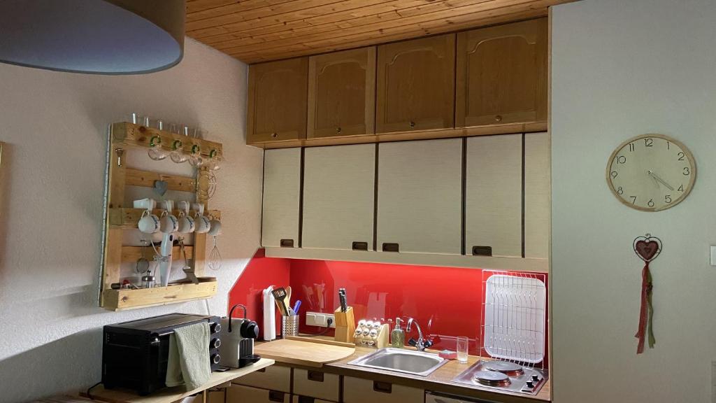 Kuchyň nebo kuchyňský kout v ubytování Appartement Sisi am Kulmhof