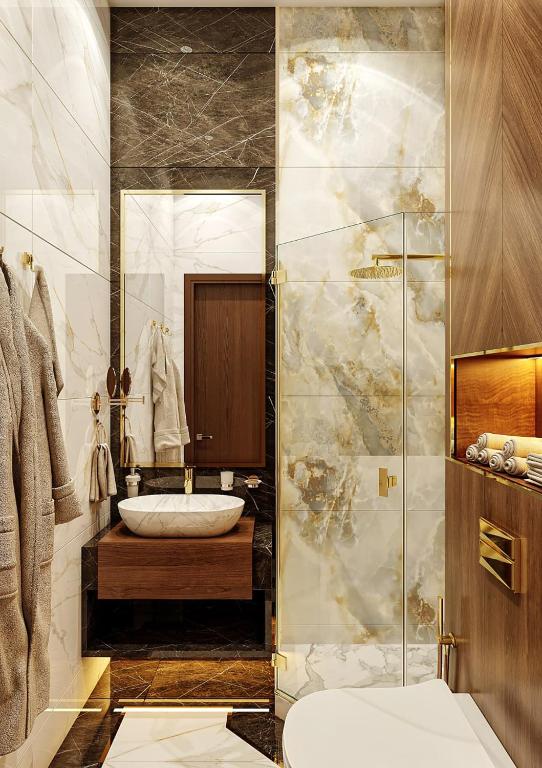 Koupelna v ubytování ZARA HoTEL