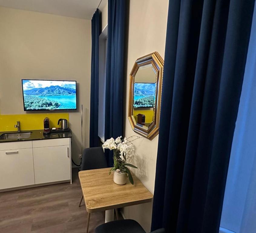 Kuchyň nebo kuchyňský kout v ubytování TheSuite