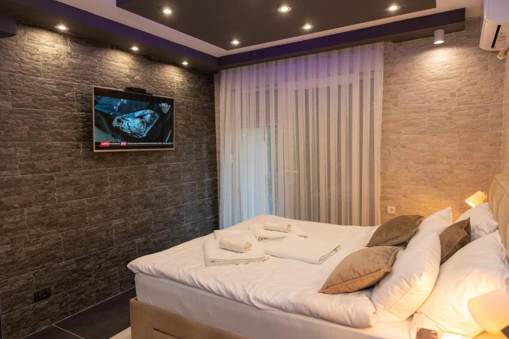 Postel nebo postele na pokoji v ubytování Art Lux apartman