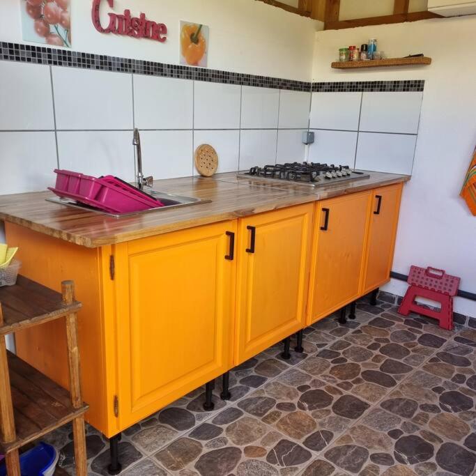 Kuchyň nebo kuchyňský kout v ubytování Charmant studio d'invité - Baie-Mahault