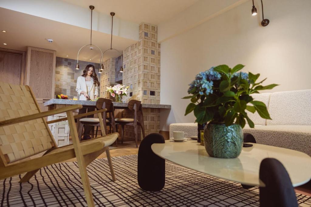O zonă de relaxare la Aparthotel Craiova