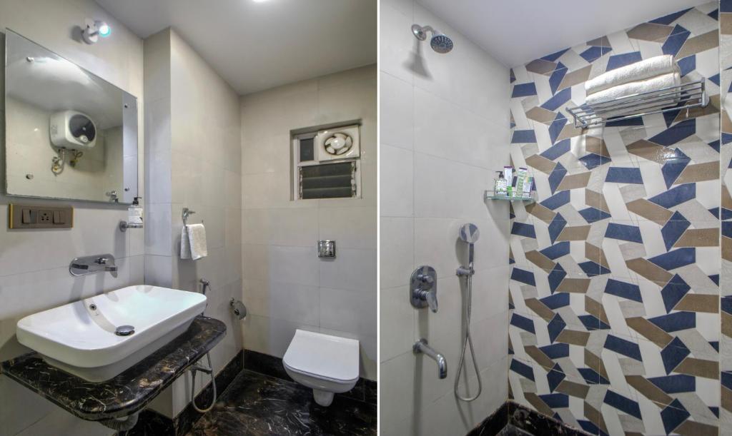 Koupelna v ubytování Hotel Orion Crystal