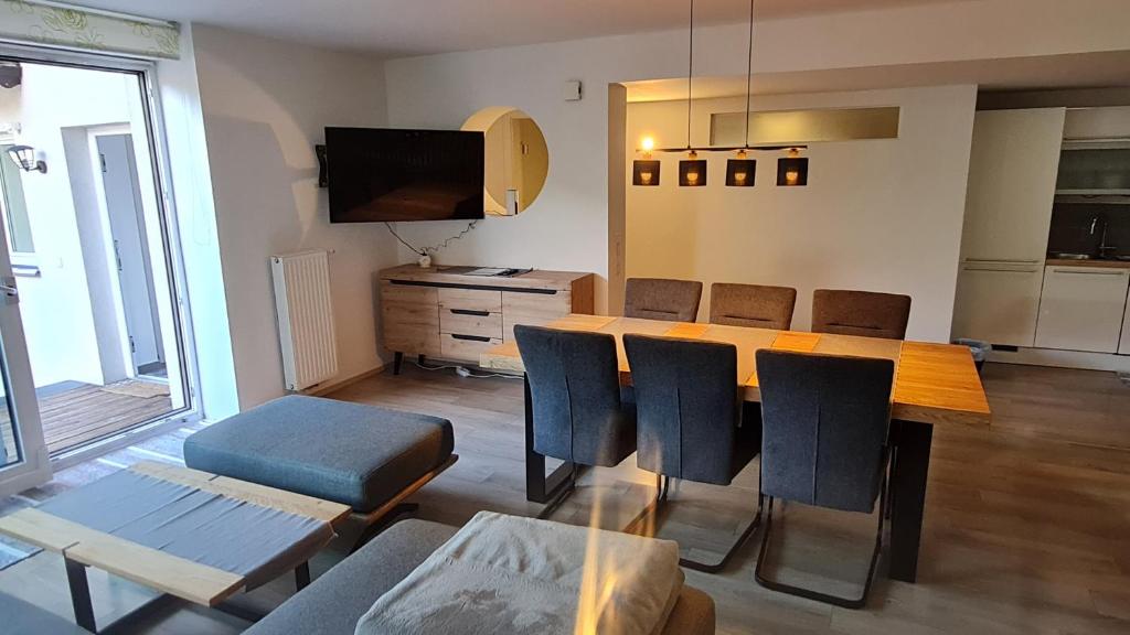 Kuchyň nebo kuchyňský kout v ubytování Ferienwohnung Stegmühle II