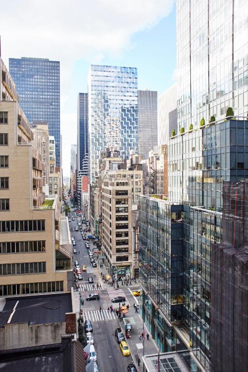 Nespecifikovaný výhled na destinaci New York nebo výhled na město při pohledu z hotelu