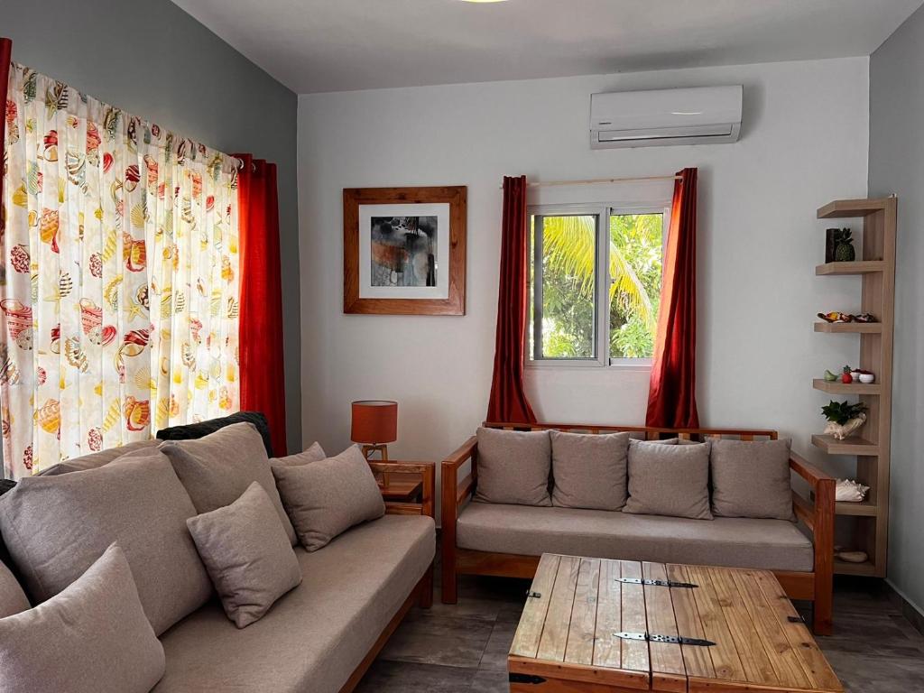 Posezení v ubytování Casa Lambí