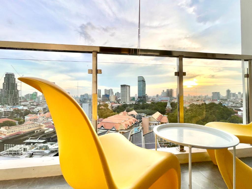 Nespecifikovaný výhled na destinaci Phnompenh nebo výhled na město při pohledu z apartmánu