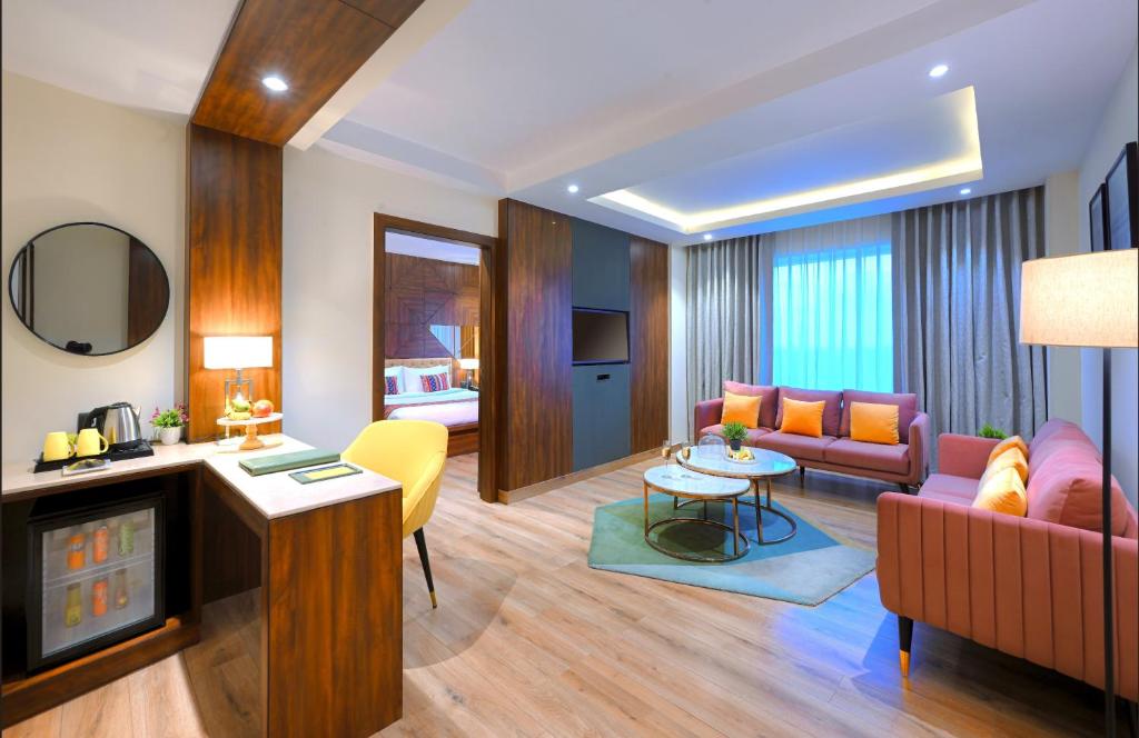 Posezení v ubytování Golden Tulip Agra