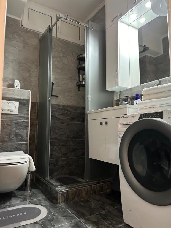 Koupelna v ubytování Hello One Apartman