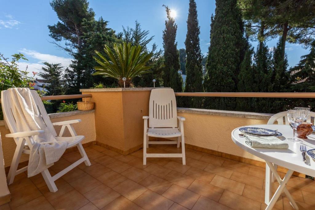Balkón nebo terasa v ubytování Un Jardin