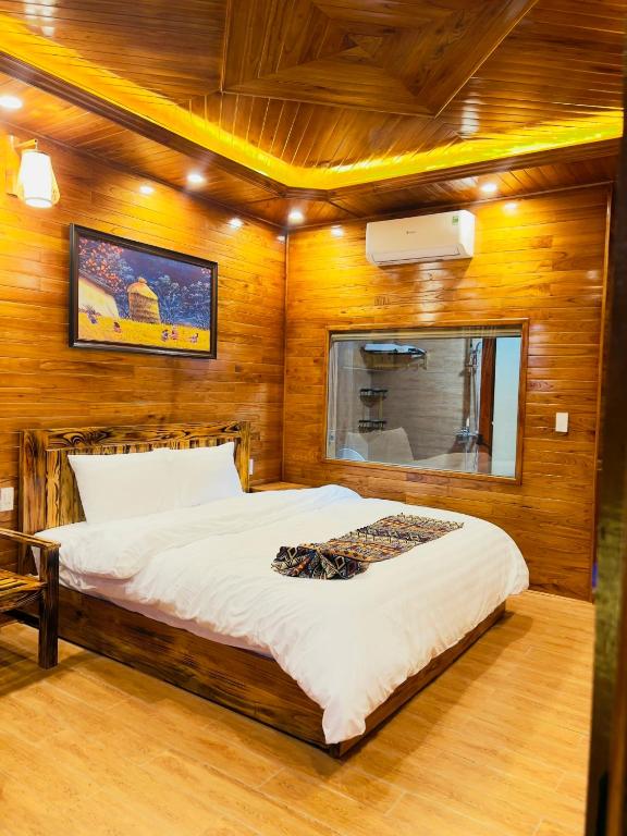 Postel nebo postele na pokoji v ubytování Cao nguyên đá homestay mèo vạc
