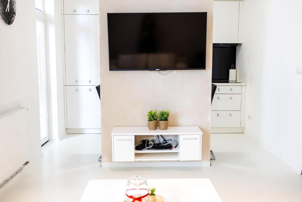 TV a/nebo společenská místnost v ubytování Rezidencia Lichnerova