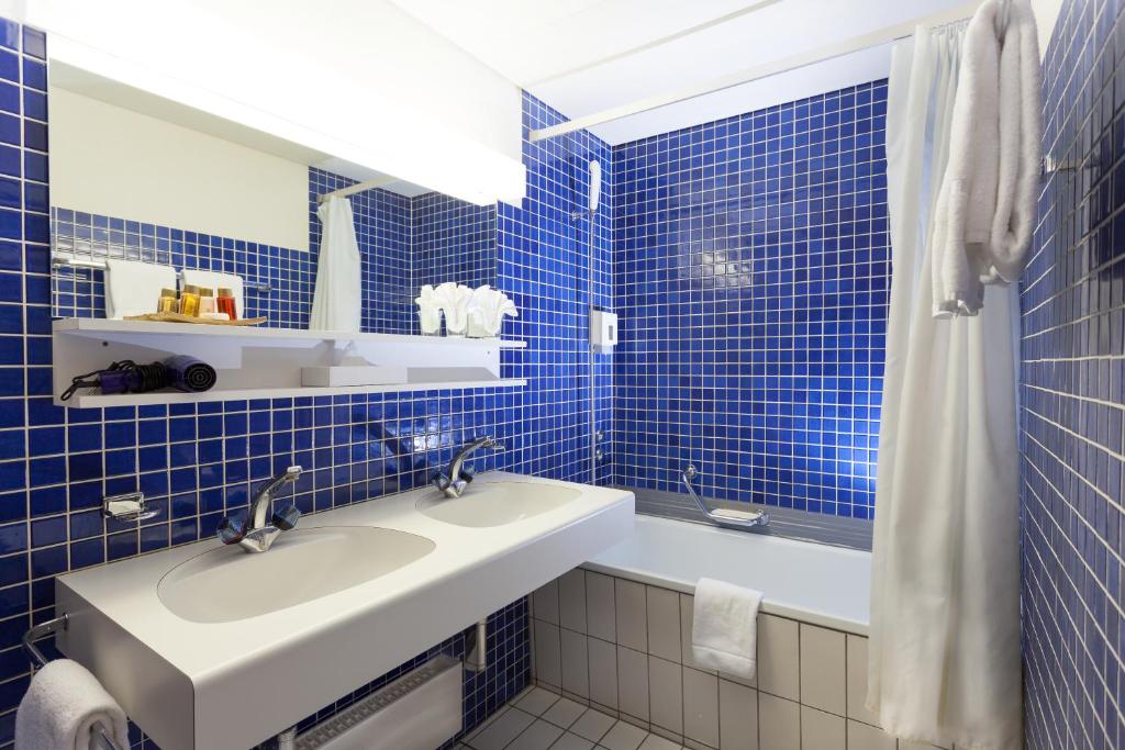 Koupelna v ubytování Sporthotel Wildstrubel