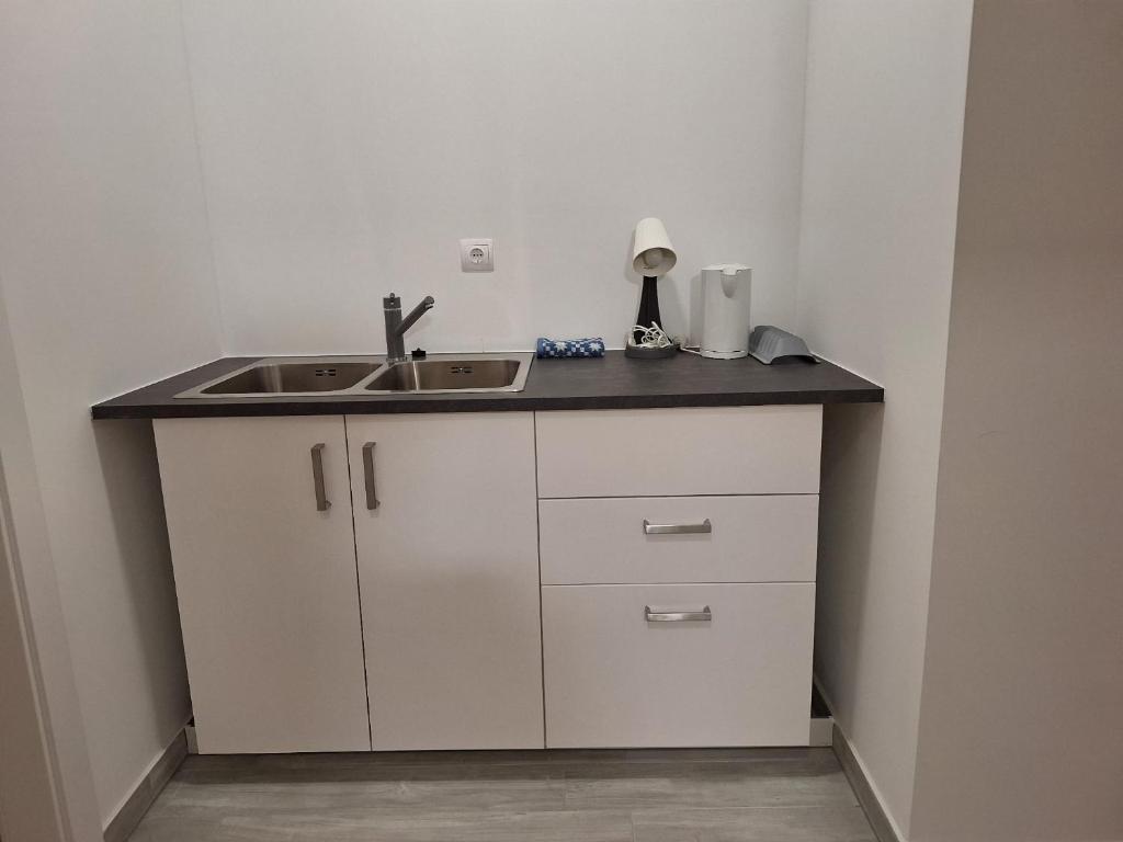 Kuchyň nebo kuchyňský kout v ubytování Augarten R19