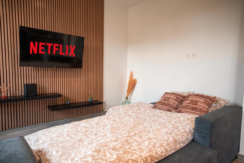 Postel nebo postele na pokoji v ubytování Écrin Moderne