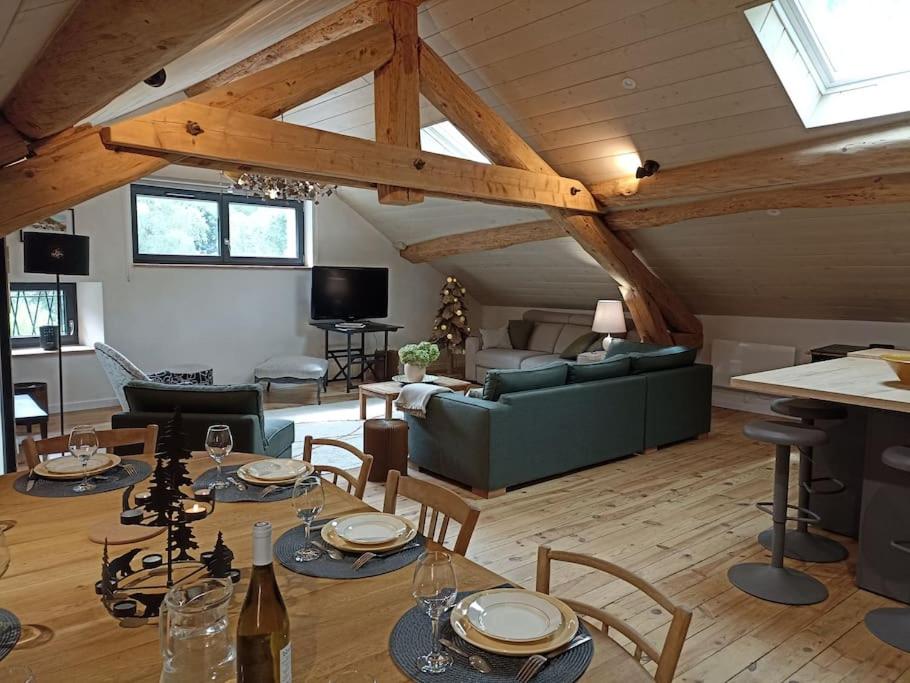 TV a/nebo společenská místnost v ubytování Les cimes de l'Oustal