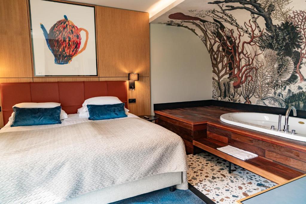 Postel nebo postele na pokoji v ubytování Hotel Svoboda - Terme Krka