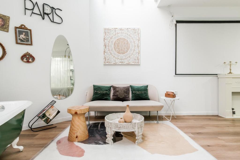 Posezení v ubytování Shanghai ruochu designer Guesthouse上海若初设计师民宿--近上海浦东国际机场及迪士尼
