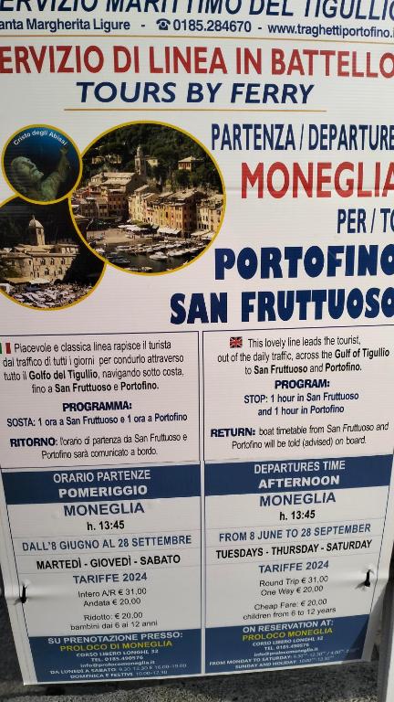 Certifikát, hodnocení, plakát nebo jiný dokument vystavený v ubytování Central Studio in Moneglia 20 steps from beach and 20 minutes from the Cinque Terre by train