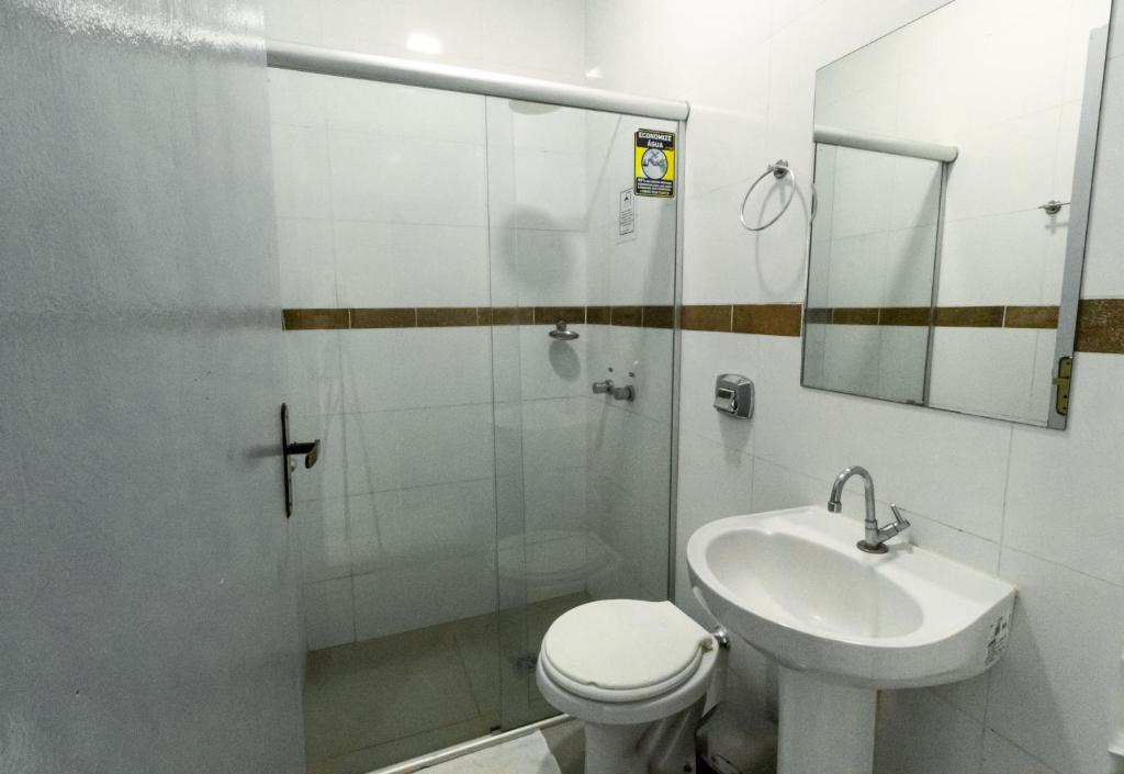 Koupelna v ubytování Euro Hotel