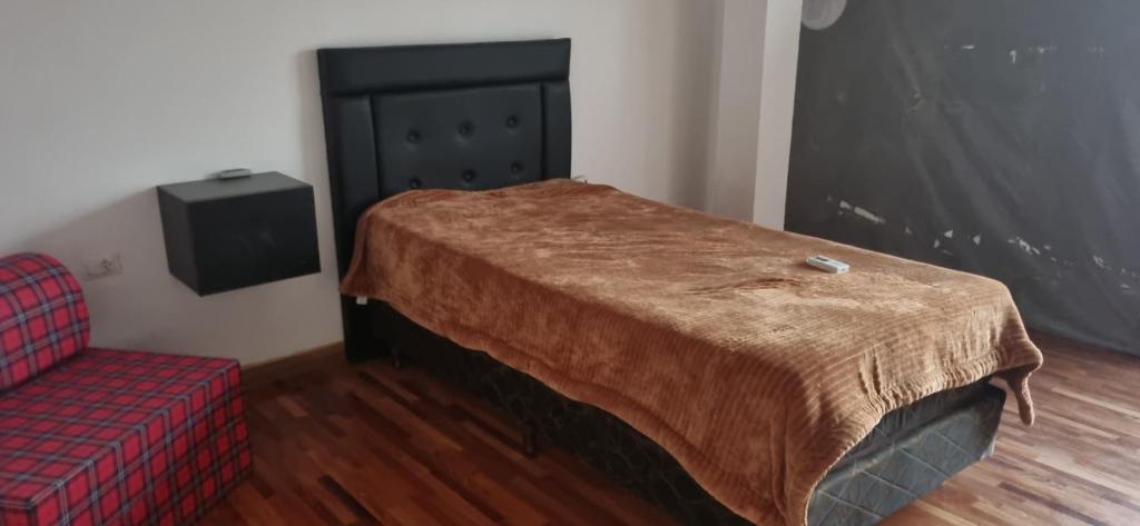 ein Zimmer mit einem Bett, einer Couch und einem Fernseher in der Unterkunft Wellnes in Villa Achával