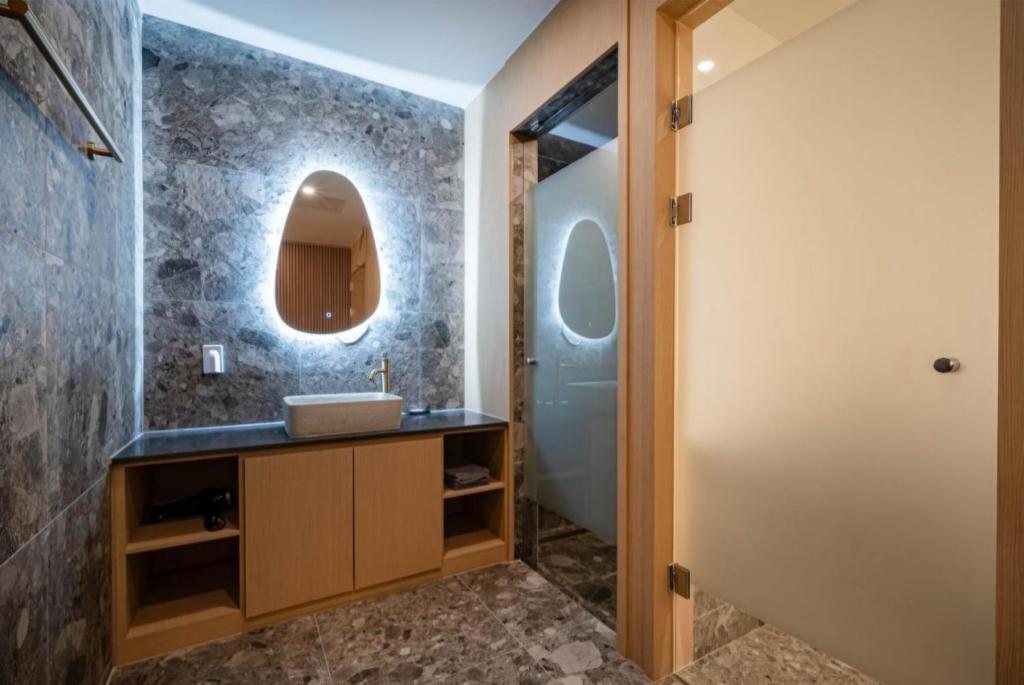 Koupelna v ubytování Hotel Hyggelig