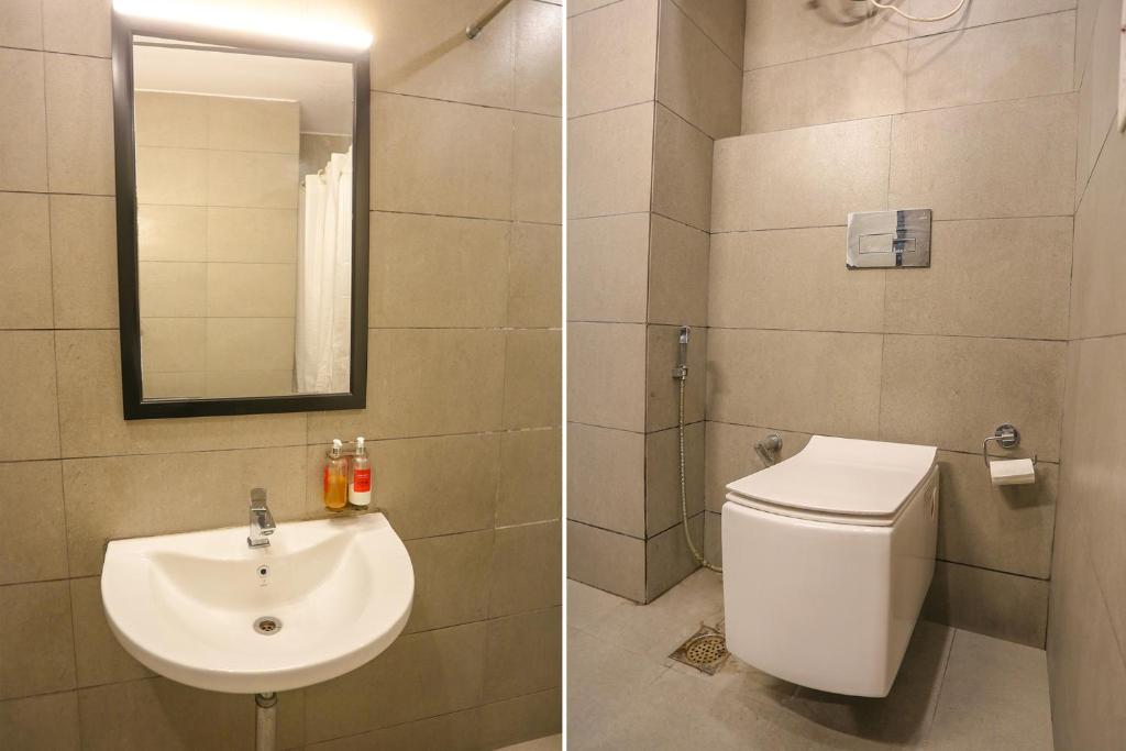 Koupelna v ubytování FabHotel Moro Paschim Vihar
