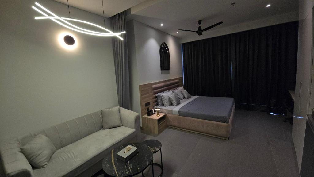 Posezení v ubytování The Luxe Living