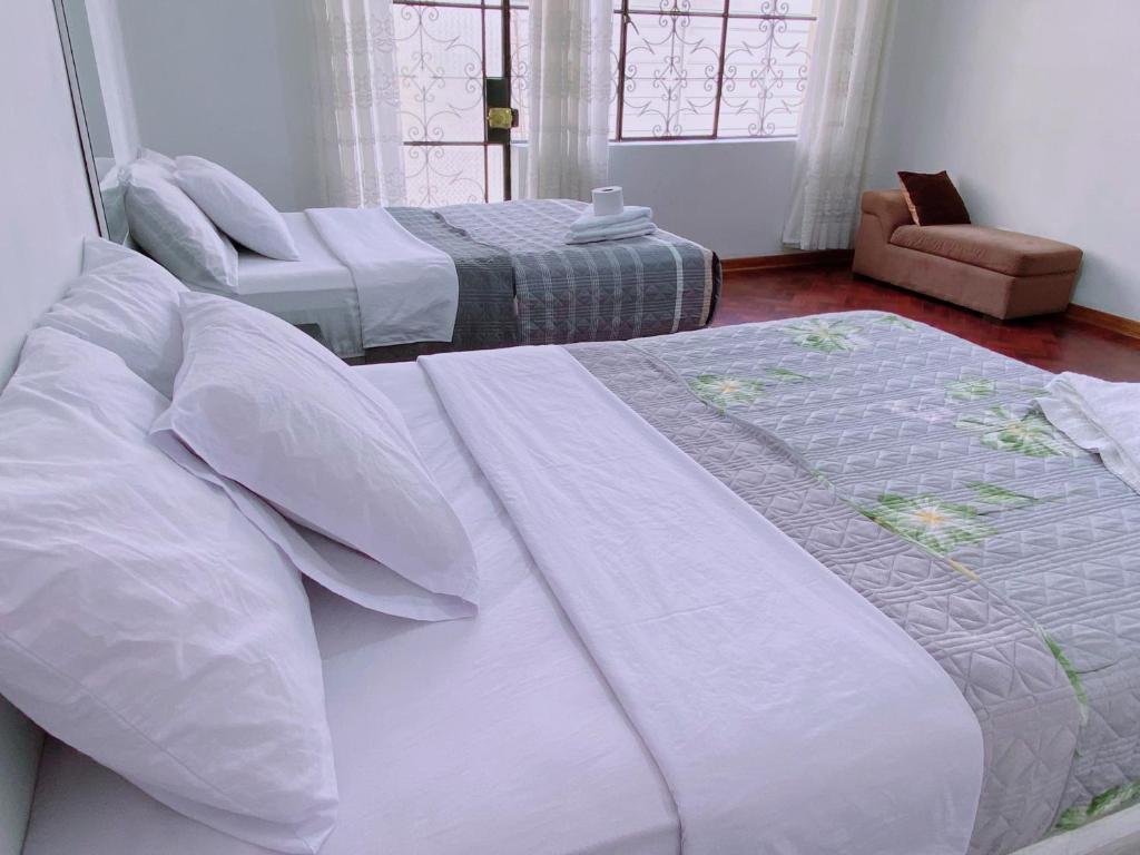 Postel nebo postele na pokoji v ubytování P1 Habitación Privada doble Miraflores, LIMA