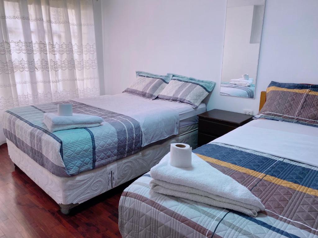 Postel nebo postele na pokoji v ubytování P2 Habitación Privada doble Miraflores, LIMA