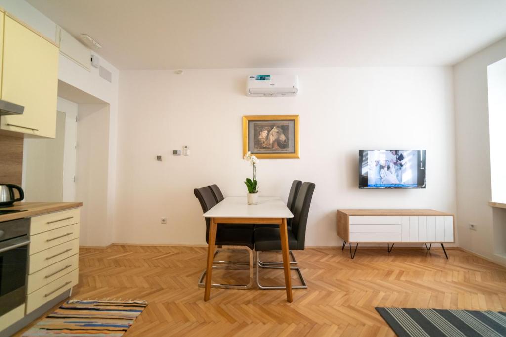 Kuchyň nebo kuchyňský kout v ubytování Four Seasons Apartments
