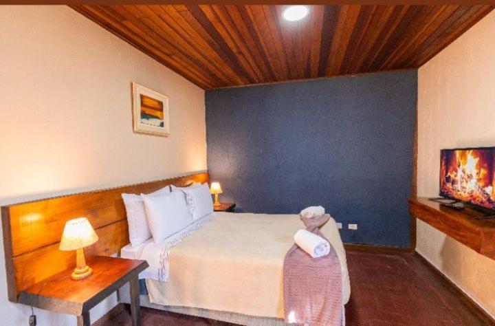 Cama ou camas em um quarto em Pousada Villa Serena