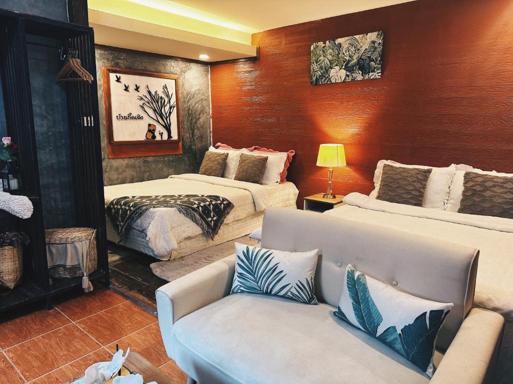 บ้านพักกึ๊ดเติง แม่กำปอง เชียงใหม่ - Chambre Queen Standard Avec Deux Lits Queen