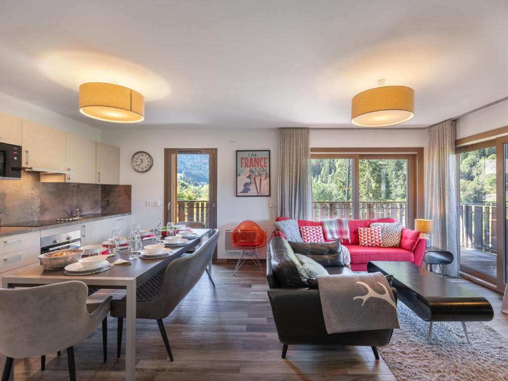 Χώρος καθιστικού στο Les 4 Elements - Apt B01 - BO Immobilier- Reduced prices on ski passes Châtel & Portes du Soleil