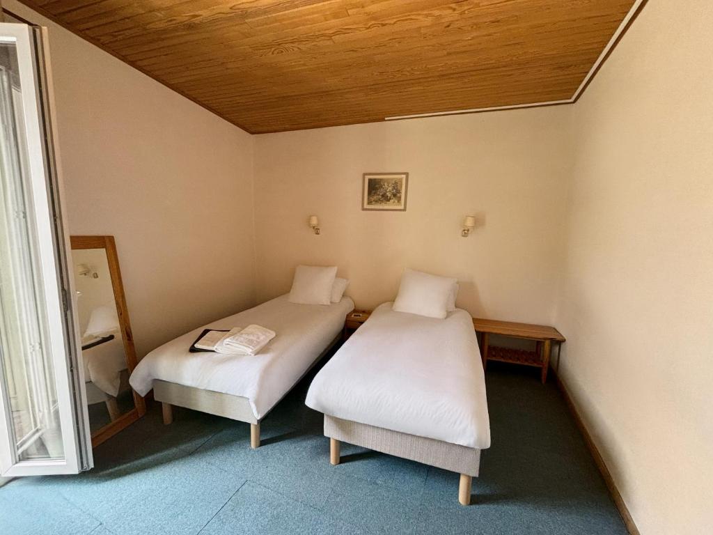 Postel nebo postele na pokoji v ubytování Hôtel Restaurant Le Botaniste