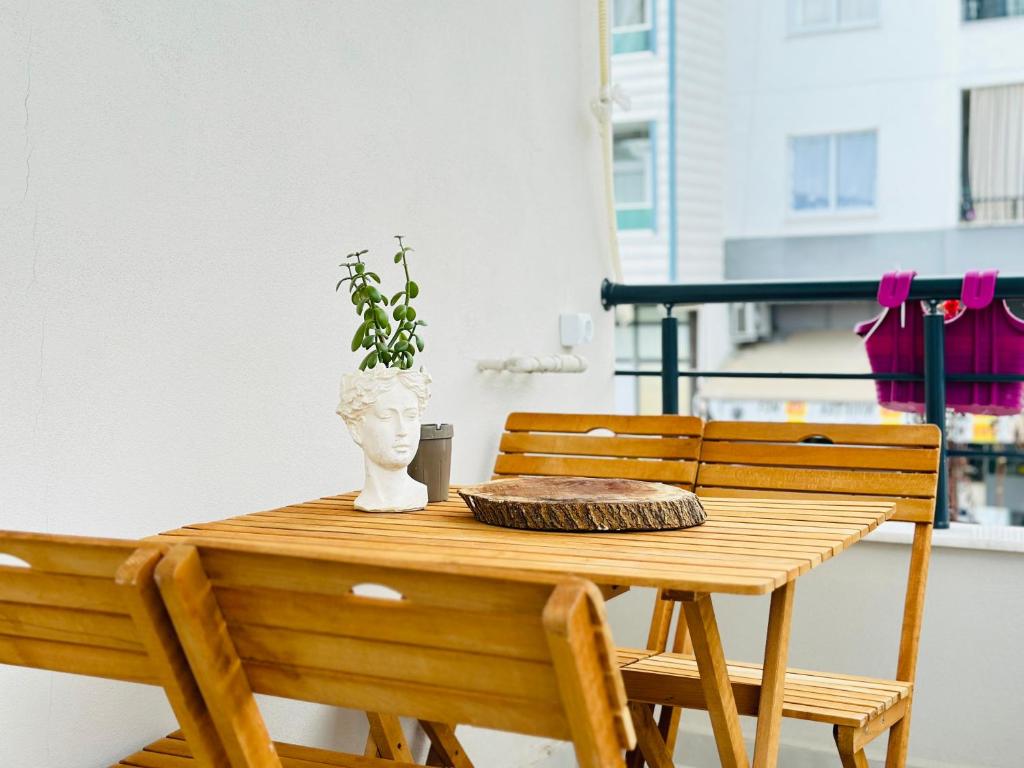 Balkón nebo terasa v ubytování merkezde 2 odalı minimalist ev