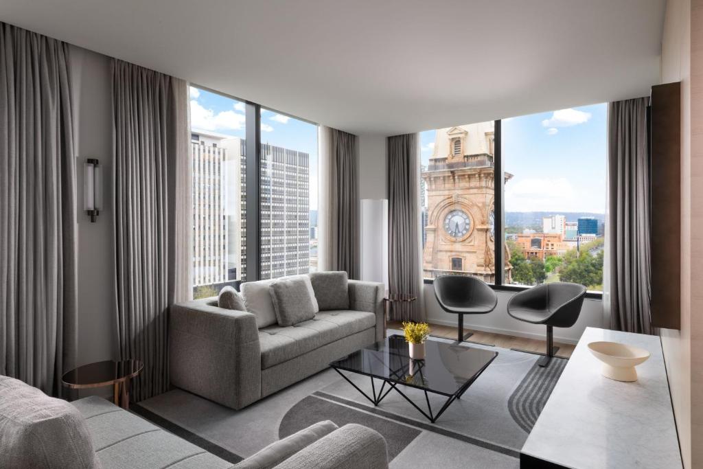 Posezení v ubytování Adelaide Marriott Hotel